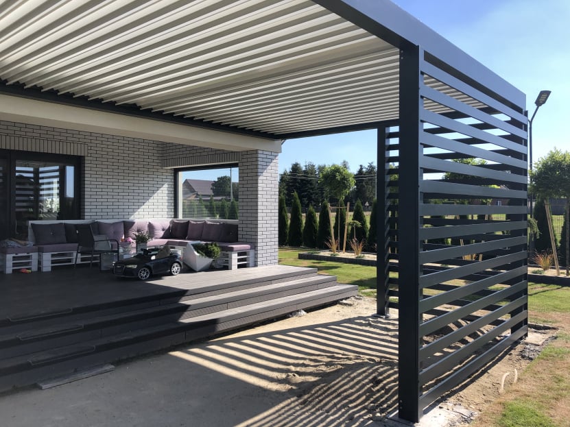 Pergola przyścienna aluminiowa czarna